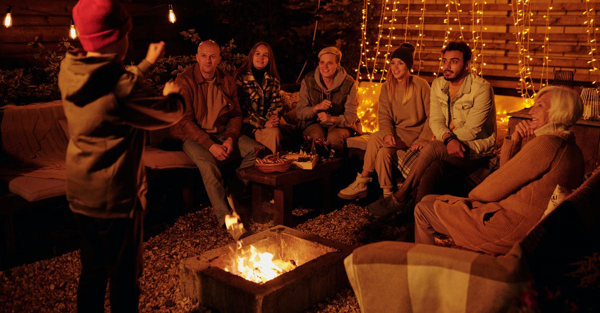 How long does my Indian visa need to be active after I have entered into India? - Boy acting out charade word while playing with friends and family around backyard bonfire at night