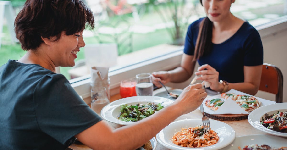 How much to tip for a free meal in Mexico? - Asian women having lunch in restaurant How much to tip for a free meal in Mexico? - Asian women having lunch in restaurant