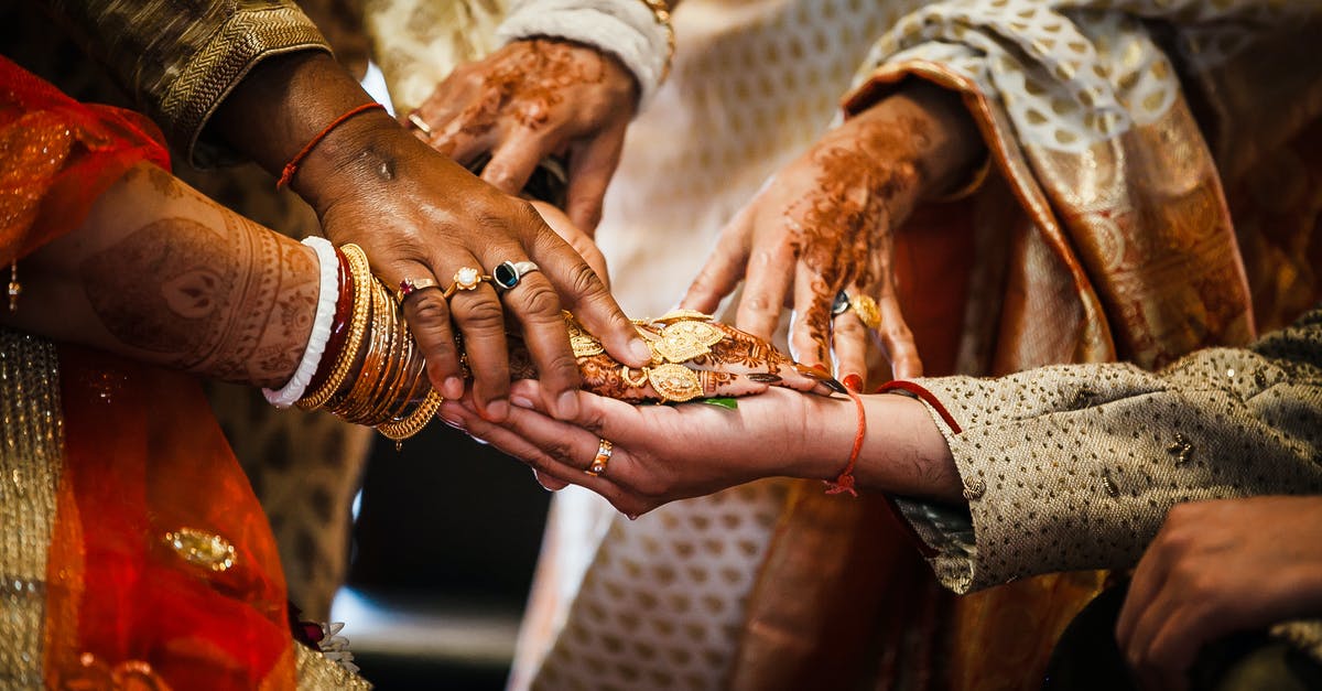 How should a Philippines national with a foreign marriage certificate complete an H-1B visa application? [closed] - Crop ethnic people in traditional outfits putting hands together during wedding ceremony
