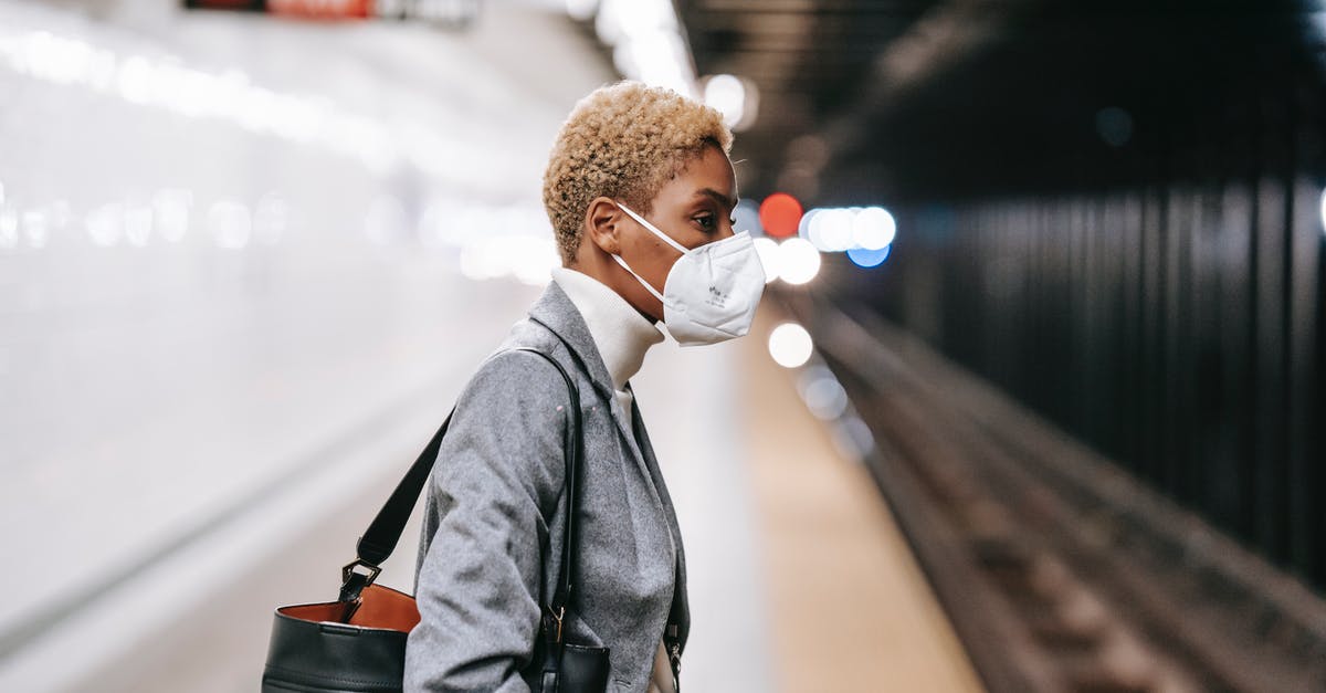 How to get updated about current incidents and safety concerns? - Pensive black woman in mask standing on railway platform How to get updated about current incidents and safety concerns? - Pensive black woman in mask standing on railway platform