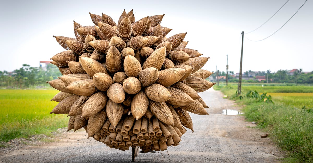 How to prepare a picky eater for Thai, Cambodian, and Vietnamese cuisine? - Back view of anonymous person riding bicycle with huge bunch of traditional bamboo fish traps in countryside on summer day How to prepare a picky eater for Thai, Cambodian, and Vietnamese cuisine? - Back view of anonymous person riding bicycle with huge bunch of traditional bamboo fish traps in countryside on summer day