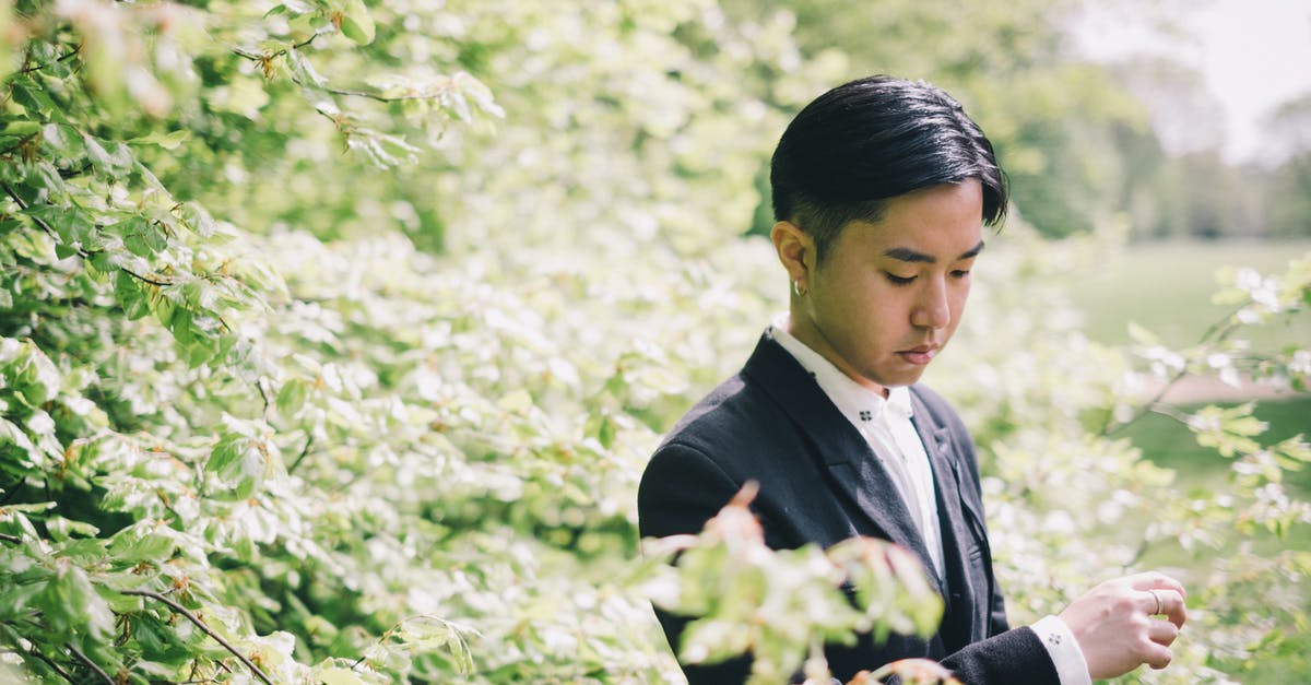 I married an Asian citizen and I'm European. Does my husband need a visa to come to Europe? - Young serene Asian groom standing near blooming tree I married an Asian citizen and I'm European. Does my husband need a visa to come to Europe? - Young serene Asian groom standing near blooming tree