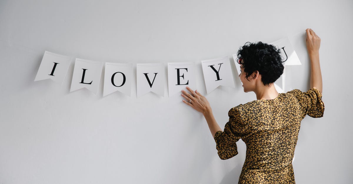 I went on holiday in 2002 and would like to go back again one day. Could I find out where I went? [closed] - Back view of smiling female decorating white wall with inscription a love you for surprise
