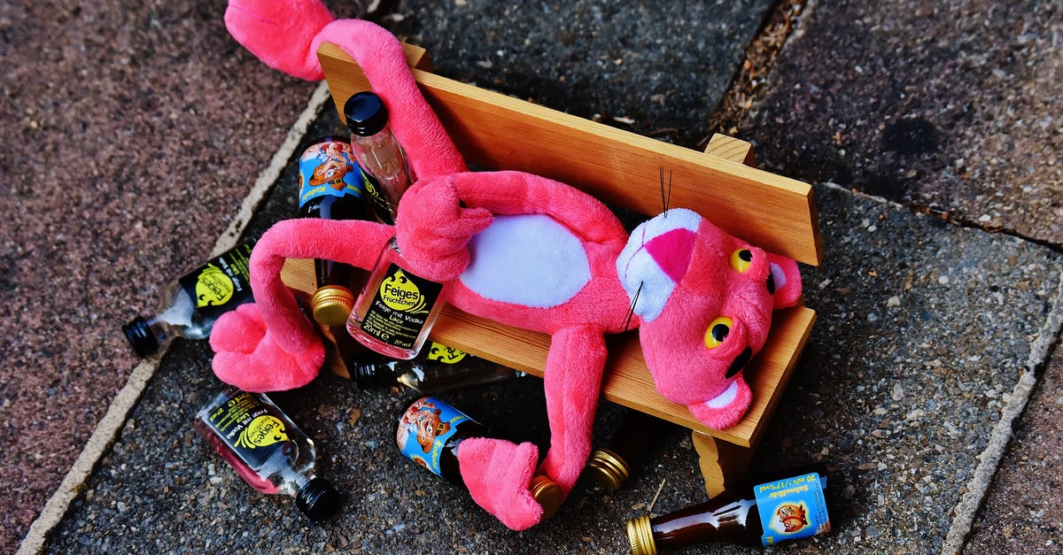 Importing decorated bottles of alcohol to the USA - Pink Panther Plush Toy on Brown Bench Miniature Importing decorated bottles of alcohol to the USA - Pink Panther Plush Toy on Brown Bench Miniature