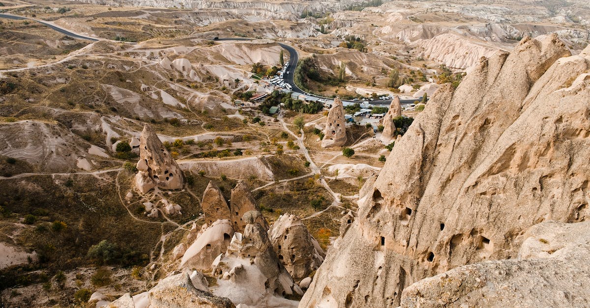 In the Loire Valley, are there any "arty" caves that can be visited? - Aerial Photography of Brown Rock Mountain
