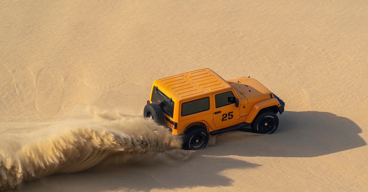 In which parts of Costa Rica do I need a 4x4 in during dry season? [closed] - From above of contemporary yellow SUV driving in sands on sunny warm desert