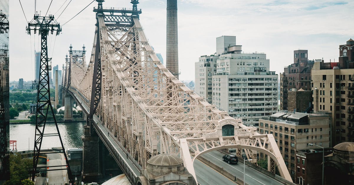 Indian Citizen crossing US to Canada by road - New York City Queensboro bridge in urban area Indian Citizen crossing US to Canada by road - New York City Queensboro bridge in urban area