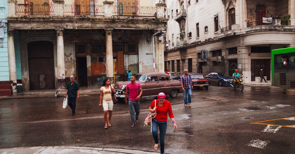 Intercity transportation in Cuba - People Walking on Street Intercity transportation in Cuba - People Walking on Street