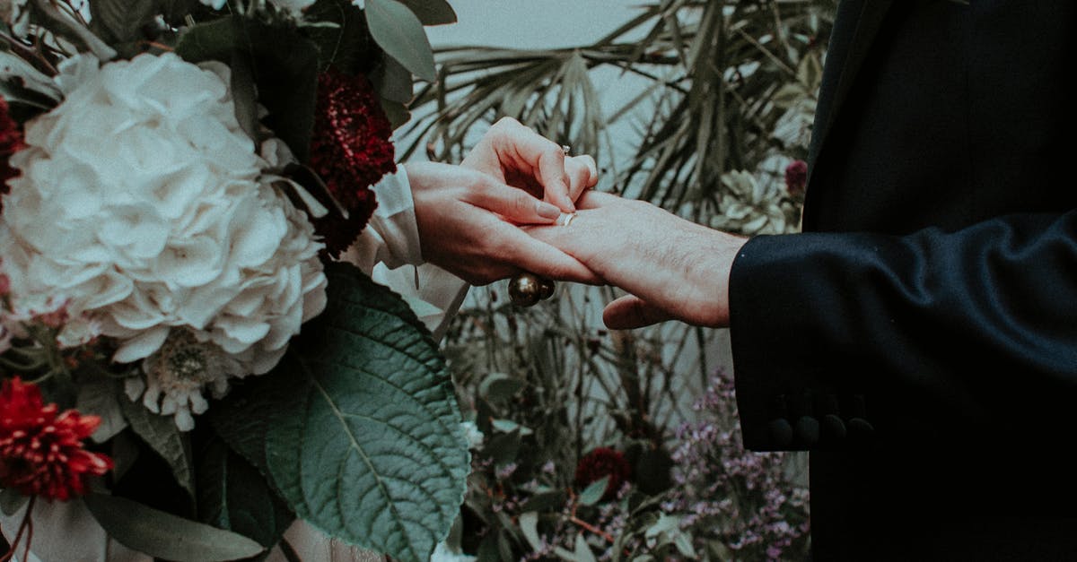 I’m omitting that I’m married to an American man in my fiancée visa application to the UK. Will this be a problem? Do they cross-reference databases? [closed] - Crop bride with gorgeous flower bouquet putting wedding ring on finger of groom on wedding ceremony