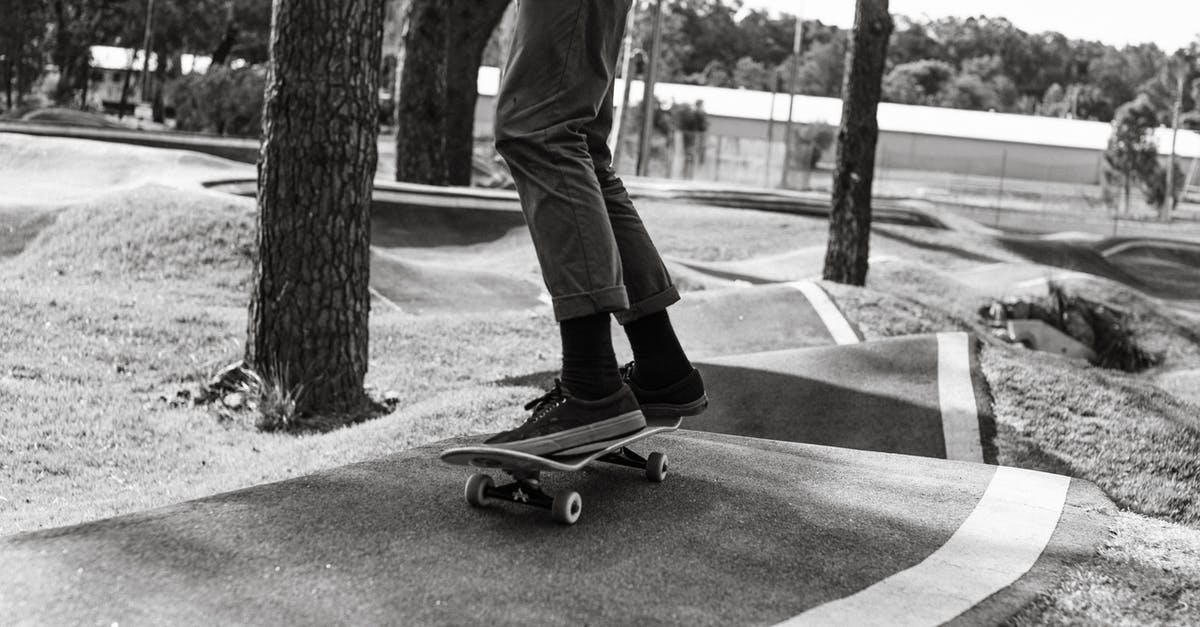 Is Cambridge Park and Ride free without taking the bus? - Crop skater riding skateboard on asphalt ramp in park