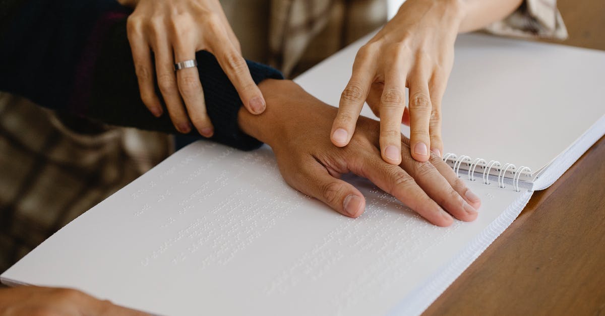 Is it a problem to book a hotel for X days but not be there for part of the booking? - Blind person reading braille text Is it a problem to book a hotel for X days but not be there for part of the booking? - Blind person reading braille text