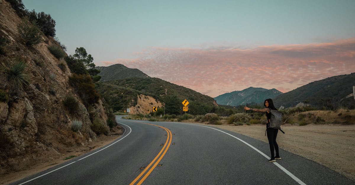 Is it safer to travel with another person when hitchhiking in western Europe? - A Person on the Side of the Road