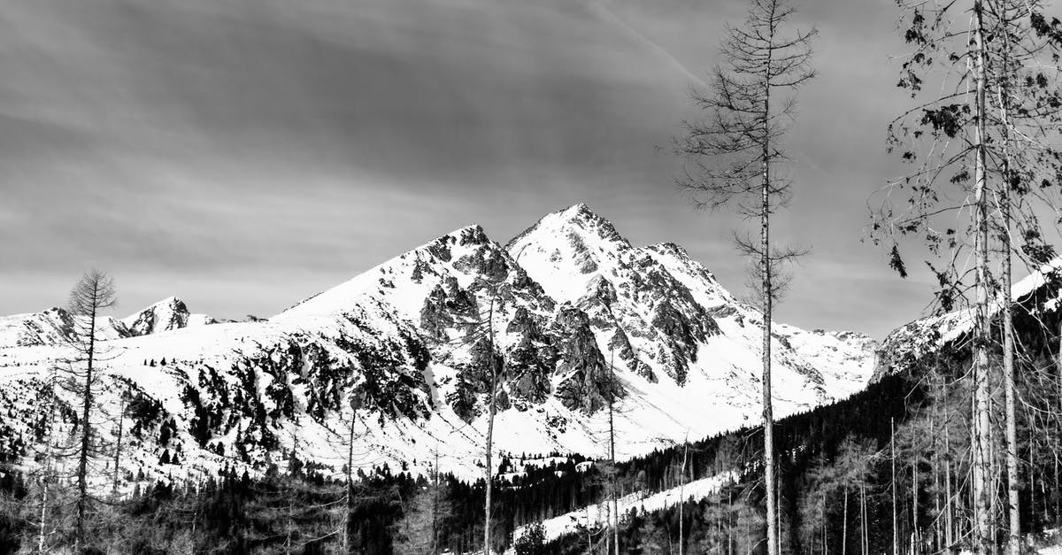 Is it windy and snowy in West Europe during end year? [closed] - Snowy Mountain View in Monochrome Photo