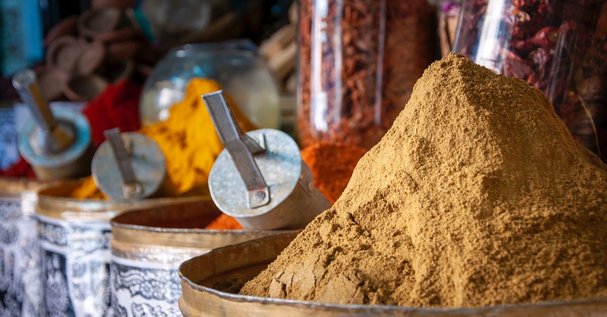 Is taking laundry powder across national borders likely to cause problems? [duplicate] - Various colorful spices in local market on sunny day