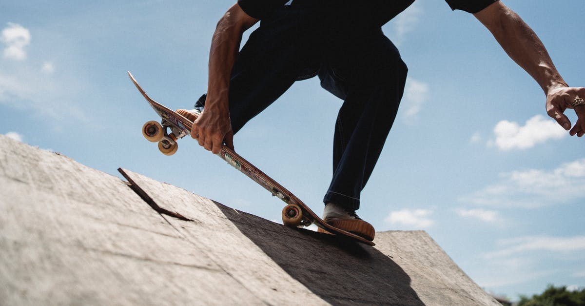 Is the ability to perform customs checks a requirement for an international airport? - Crop anonymous male in casual outfit performing trick on skateboard on edge of ramp on sunny day