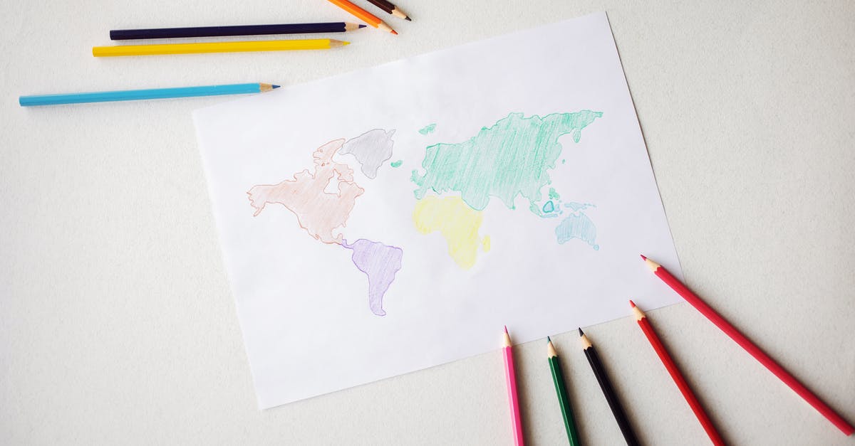 Is there a need for ESTA visa update when traveling to different location? [duplicate] - World map drawn on paper sheet near colorful pencils