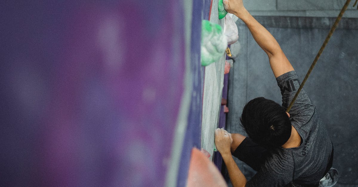 Is there any bouldering (climbing) guide for Khon Kaen (Thailand)? - Unrecognizable sportsman training on climbing wall Is there any bouldering (climbing) guide for Khon Kaen (Thailand)? - Unrecognizable sportsman training on climbing wall