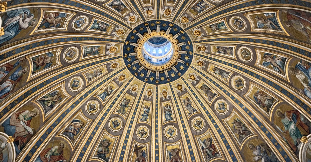 Is there any museum in Europe about Olympics? - From below amazing dome ceiling with ornamental fresco paintings and stucco elements in St Peters Basilica in Rome Is there any museum in Europe about Olympics? - From below amazing dome ceiling with ornamental fresco paintings and stucco elements in St Peters Basilica in Rome