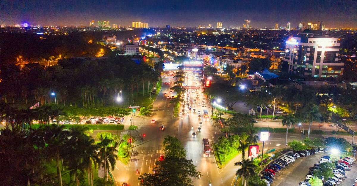 Is there any night transportation in Sumatra (Indonesia)? - Aerial View of City during Night Time Is there any night transportation in Sumatra (Indonesia)? - Aerial View of City during Night Time