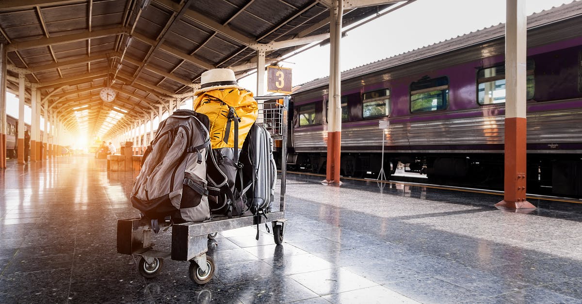 Is there luggage storage at train stations in Japan? - Several Bags on Trolley Near Train in Station