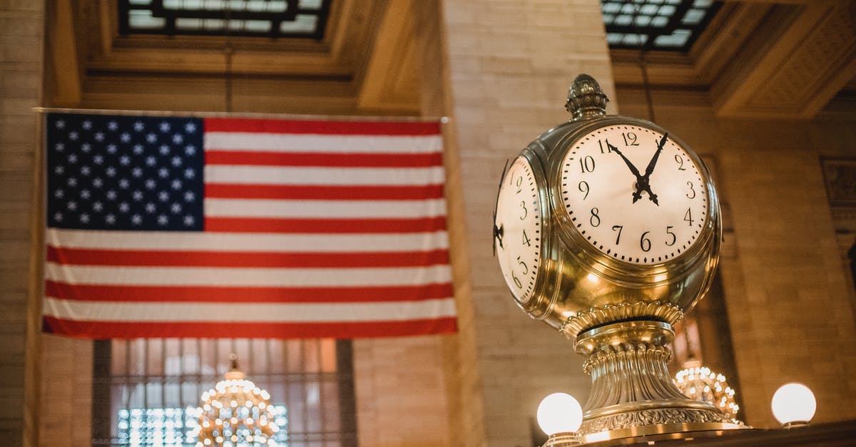 July 4th in NYC [closed] - Vintage clock against American flag