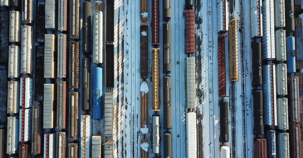 Layover Minneapolis - Aerial View of a Cargo Trains During Winter Layover Minneapolis - Aerial View of a Cargo Trains During Winter