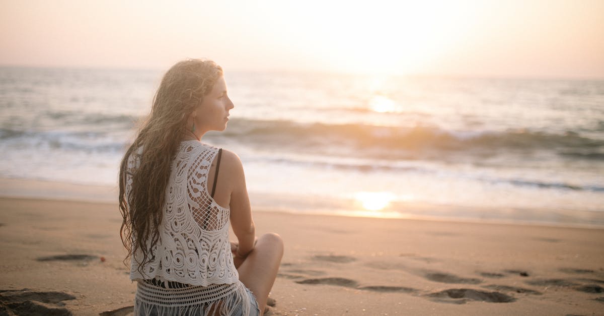 Looking for beach in Long Island, accessible by transit from NYC - Woman in a Lace Blouse Sitting on a Sandy Beach Looking for beach in Long Island, accessible by transit from NYC - Woman in a Lace Blouse Sitting on a Sandy Beach