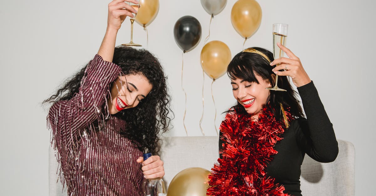 My friend from Texas wants to go on holiday to the UK, but has no passport. Will she need to make one? [closed] - Cheerful friends with glasses of tasty champagne smiling and congratulating each other among balloons