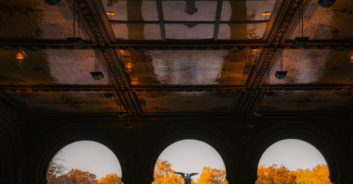 New York park along an old elevated railway? - Arched passages with columns in park New York park along an old elevated railway? - Arched passages with columns in park
