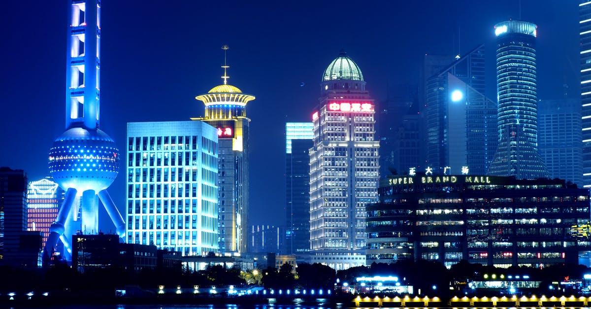 Night shuttle bus at Pudong Airport, Shanghai - Oriental Pearl Tower, Shanghai China Night shuttle bus at Pudong Airport, Shanghai - Oriental Pearl Tower, Shanghai China