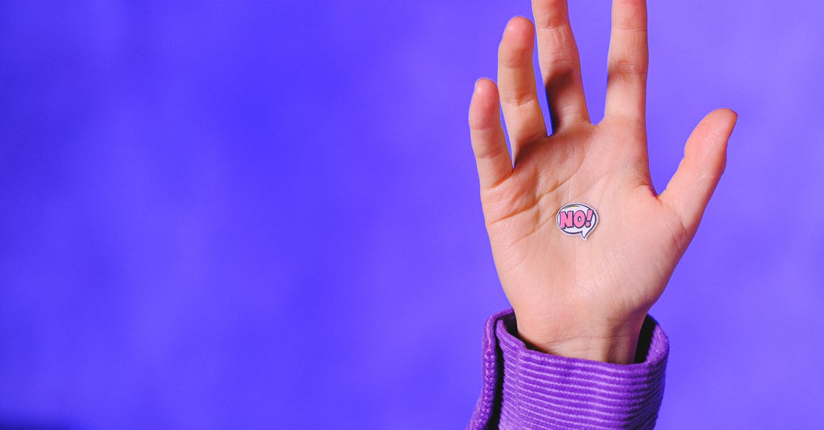 No Refusal letter for submission [closed] - Crop faceless person showing sticker No on hand