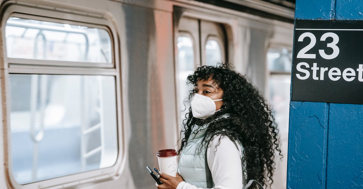 Non-US citizen traveling between states - Black woman waiting for train on underground platform Non-US citizen traveling between states - Black woman waiting for train on underground platform