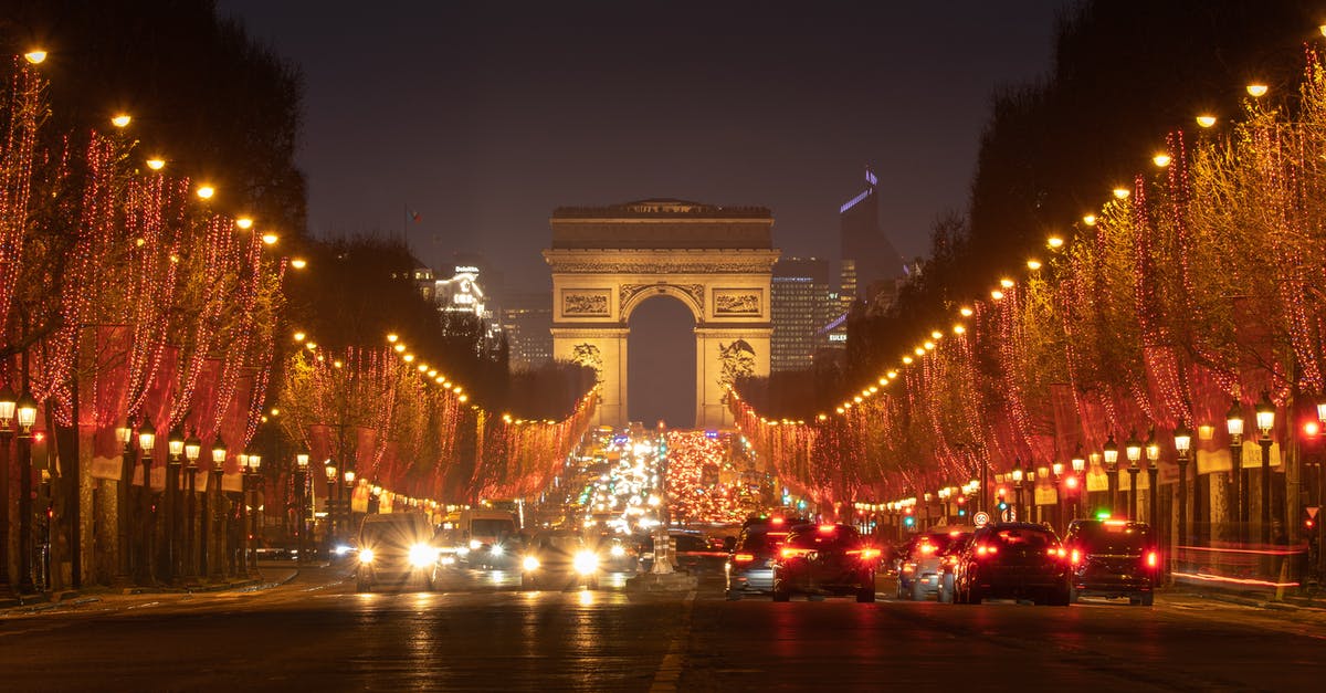 Paris in Jan Christmas decorations - Motor Vehicles on the Road Paris in Jan Christmas decorations - Motor Vehicles on the Road