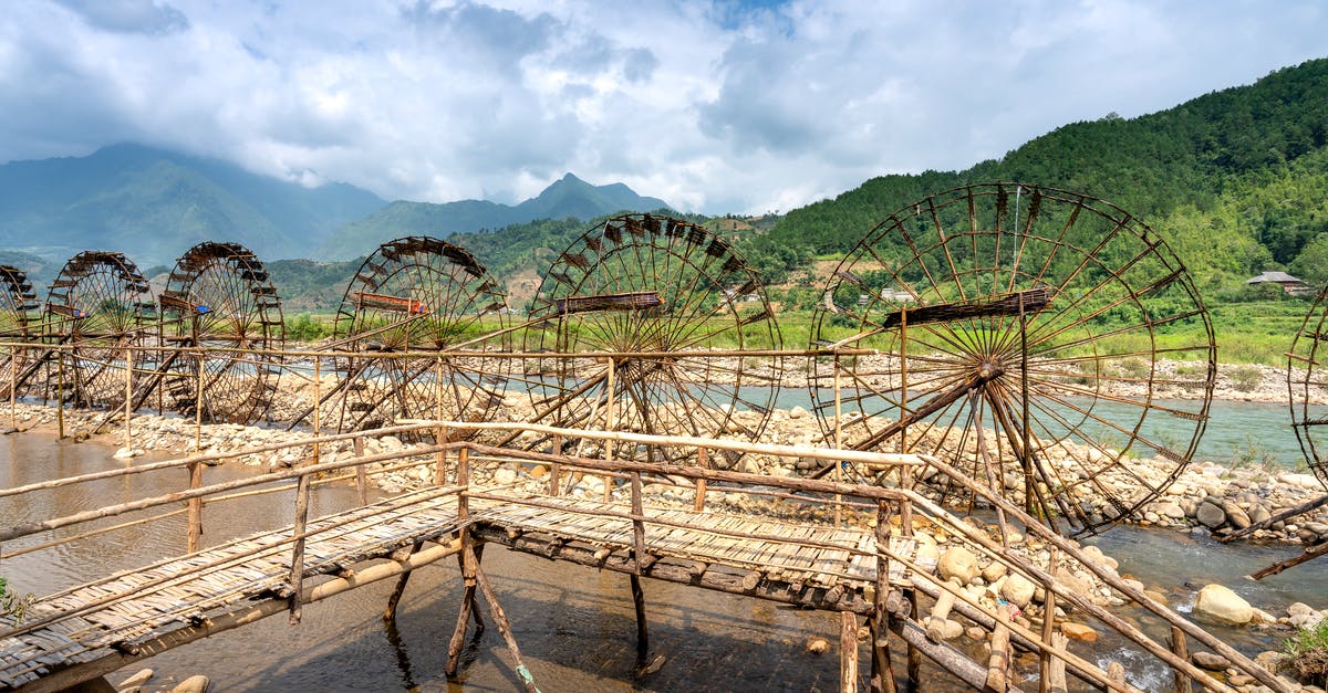 Please advise on US-locations similar to WestWorld, Magnificent Seven landscape [closed] - Water wheels on river between footbridge and ridges