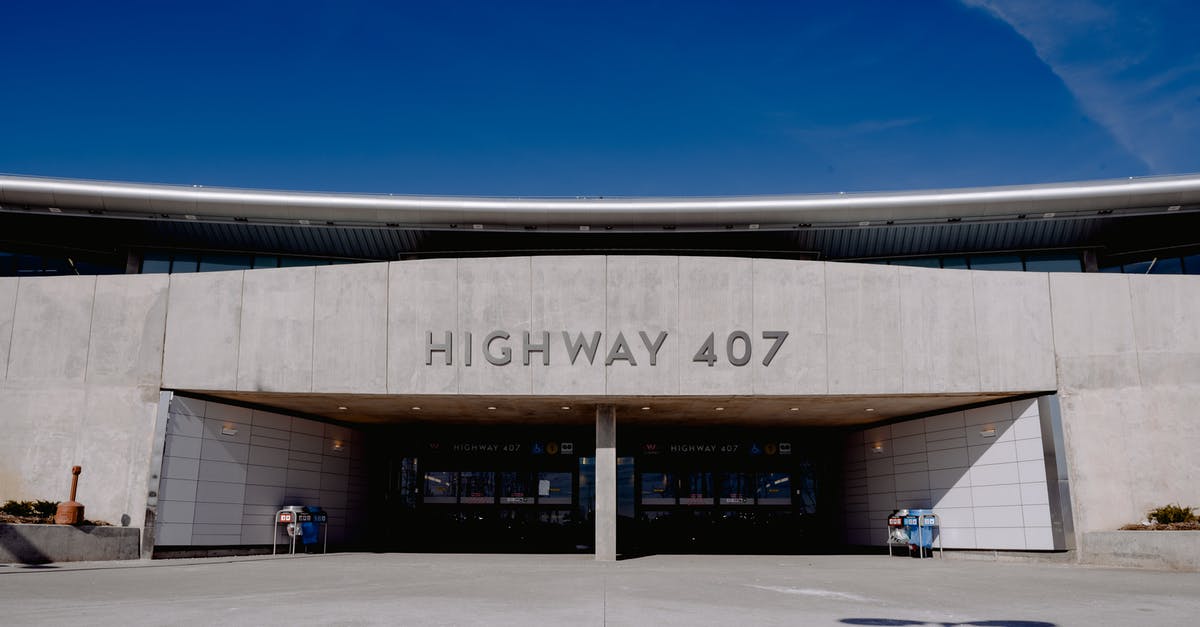 Public transport Toronto to Waterloo - Exterior of contemporary building of Highway 407 subway station against cloudless blue sky in Toronto Public transport Toronto to Waterloo - Exterior of contemporary building of Highway 407 subway station against cloudless blue sky in Toronto