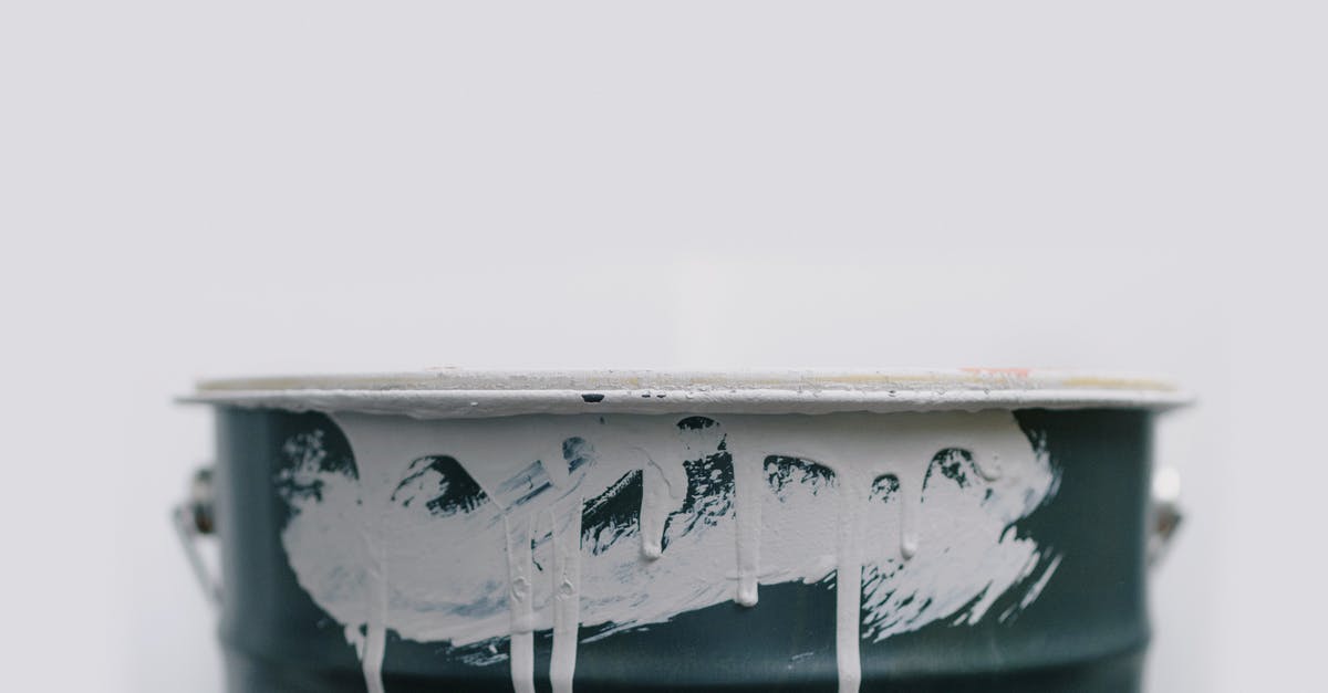 Renewal of L1 Working Visa [closed] - Closeup of white drips from paint on green metal bucket during repair at home