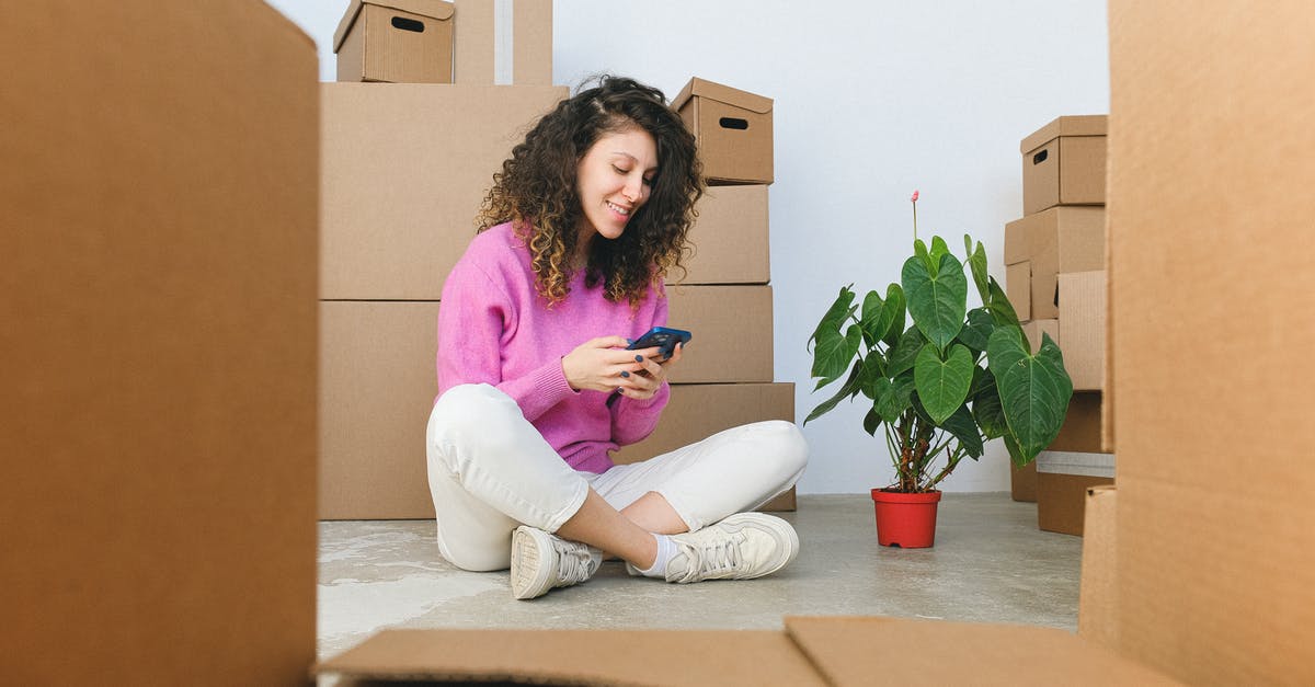 Rent mobile WiFi hotspot for China - Delighted young female homeowner sitting near pile of boxes and browsing smartphone Rent mobile WiFi hotspot for China - Delighted young female homeowner sitting near pile of boxes and browsing smartphone