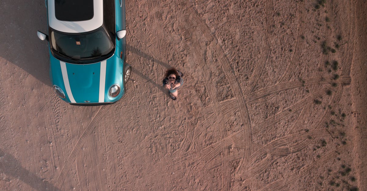 Renting a car from private persons in California - Aerial Shot Of Person And Car Renting a car from private persons in California - Aerial Shot Of Person And Car