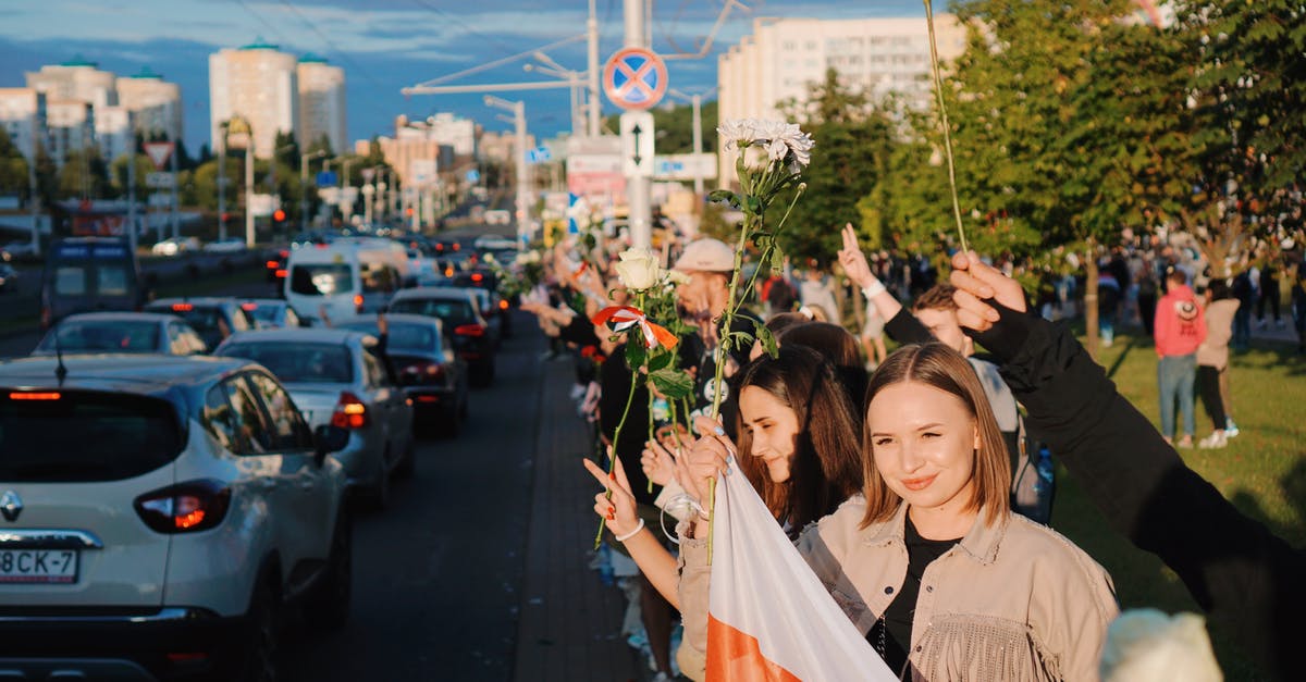 Renting a car in Minsk, Belarus for EU citizens - Protesters in Belarus