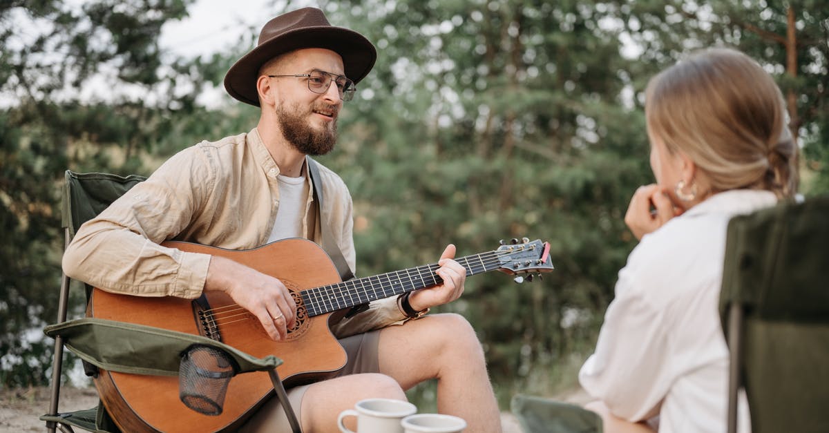 Returnable deposit French campsite - A Bearded Man Playing Guitar while Looking at the Woman Sitting in Front of Him Returnable deposit French campsite - A Bearded Man Playing Guitar while Looking at the Woman Sitting in Front of Him