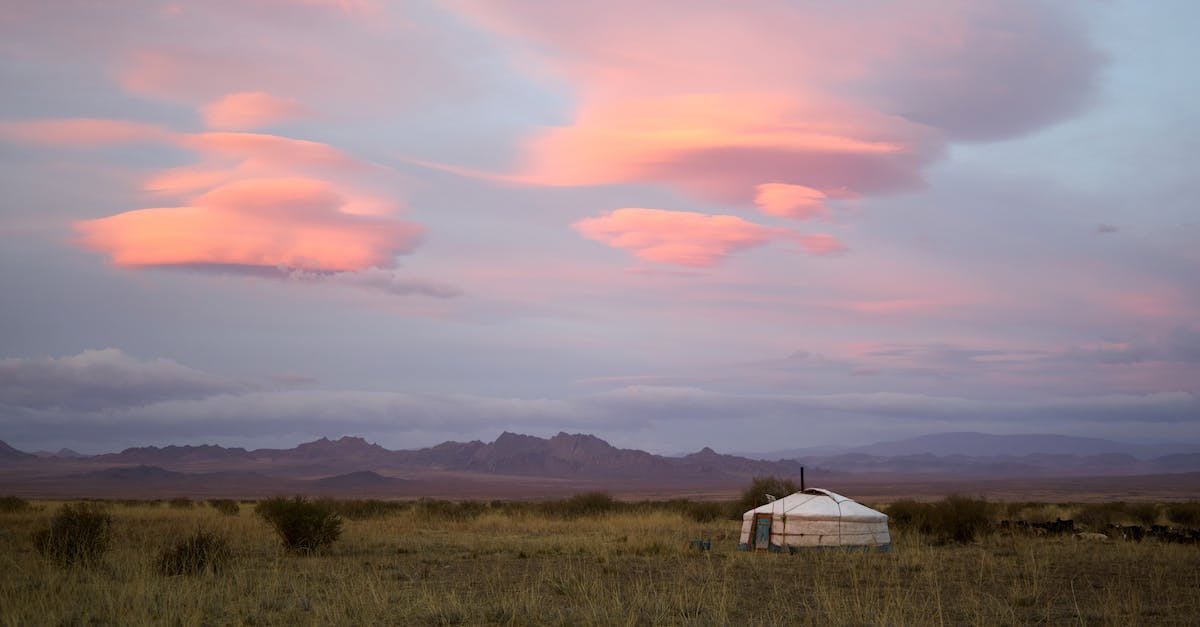 Romantic restaurants in ski area in Austria - Lonely Mongolian yurt in countryside during sunrise Romantic restaurants in ski area in Austria - Lonely Mongolian yurt in countryside during sunrise