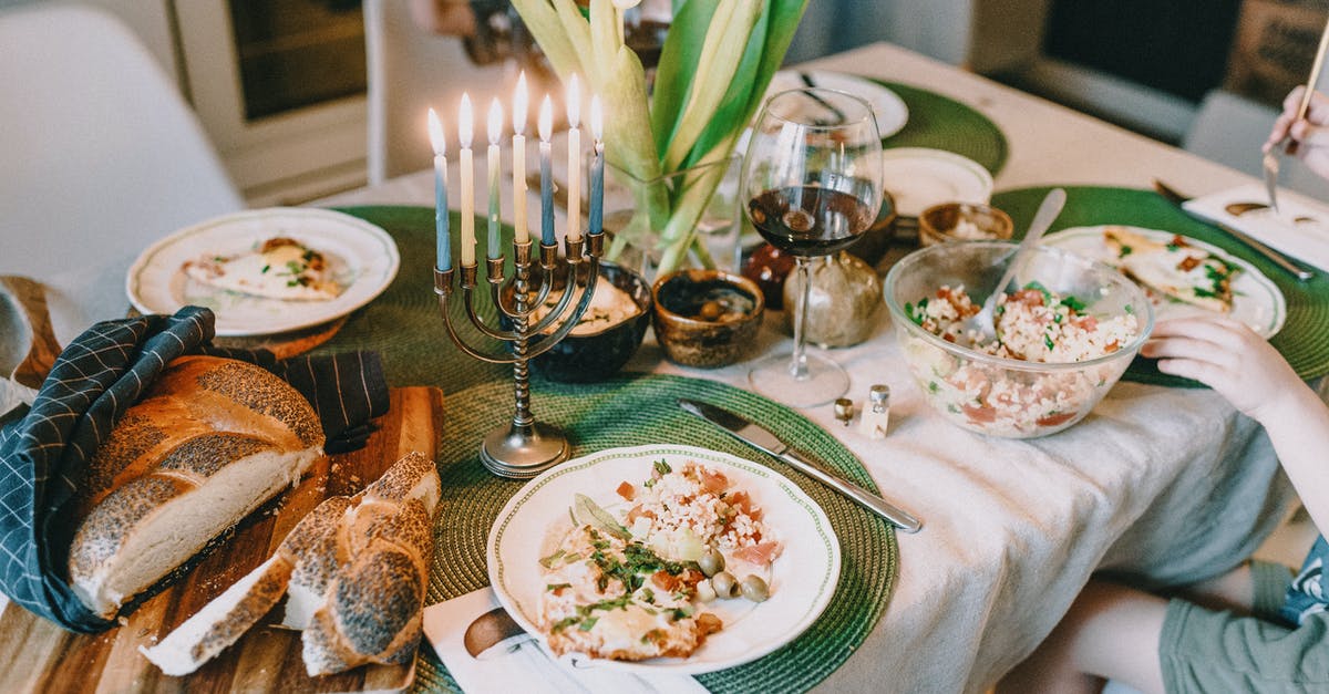 Routes on which easyjet carries Kosher food - Hanukkah Meal on Dinner Table Routes on which easyjet carries Kosher food - Hanukkah Meal on Dinner Table