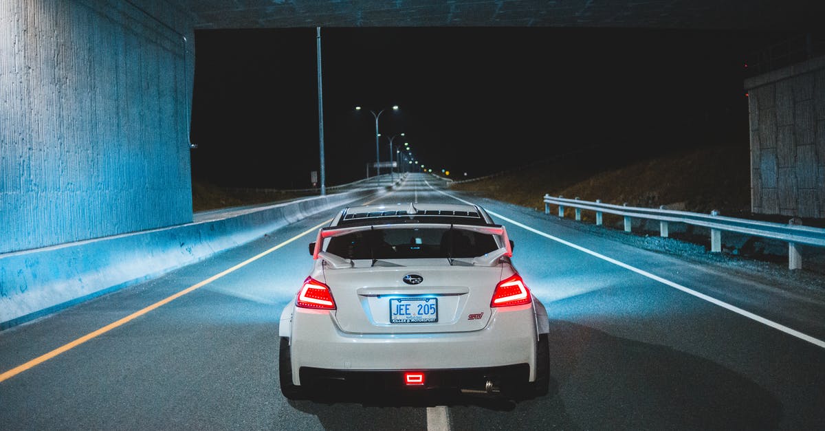 Safety concerns for traveling the Leh district - Modern car with bright taillights driving on highway Safety concerns for traveling the Leh district - Modern car with bright taillights driving on highway