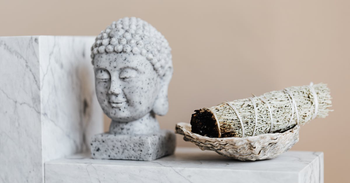 Should I submit original or copy of my passport to Canadian embassy for an immigration application? [closed] - Bust of Buddha and dry sage bundle on marble surface