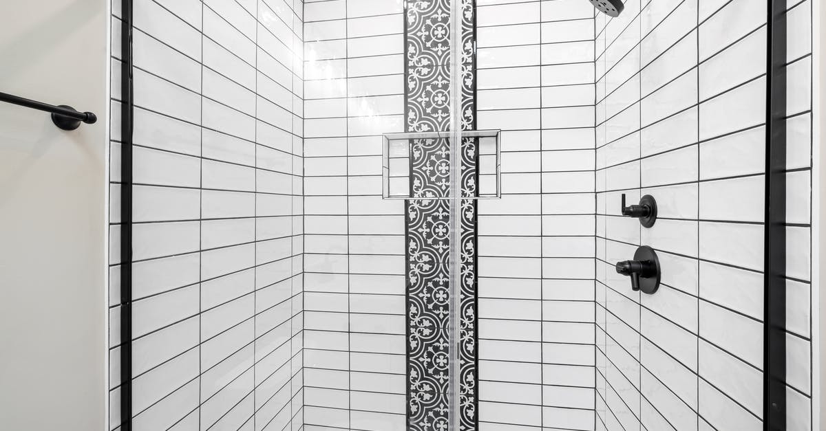 Shower at Heathrow during layover in Terminal 5 - Black and White Track Lights Shower at Heathrow during layover in Terminal 5 - Black and White Track Lights