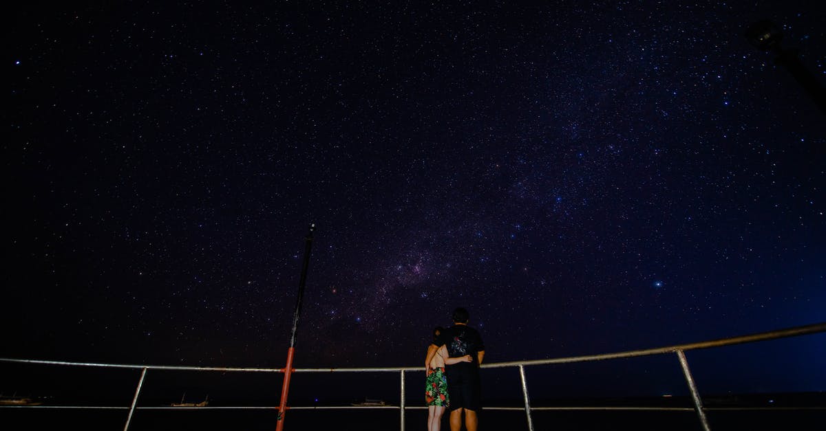 Star Alliance programme with free expiry date extension - Faceless couple on observation platform admiring starry sky at night Star Alliance programme with free expiry date extension - Faceless couple on observation platform admiring starry sky at night