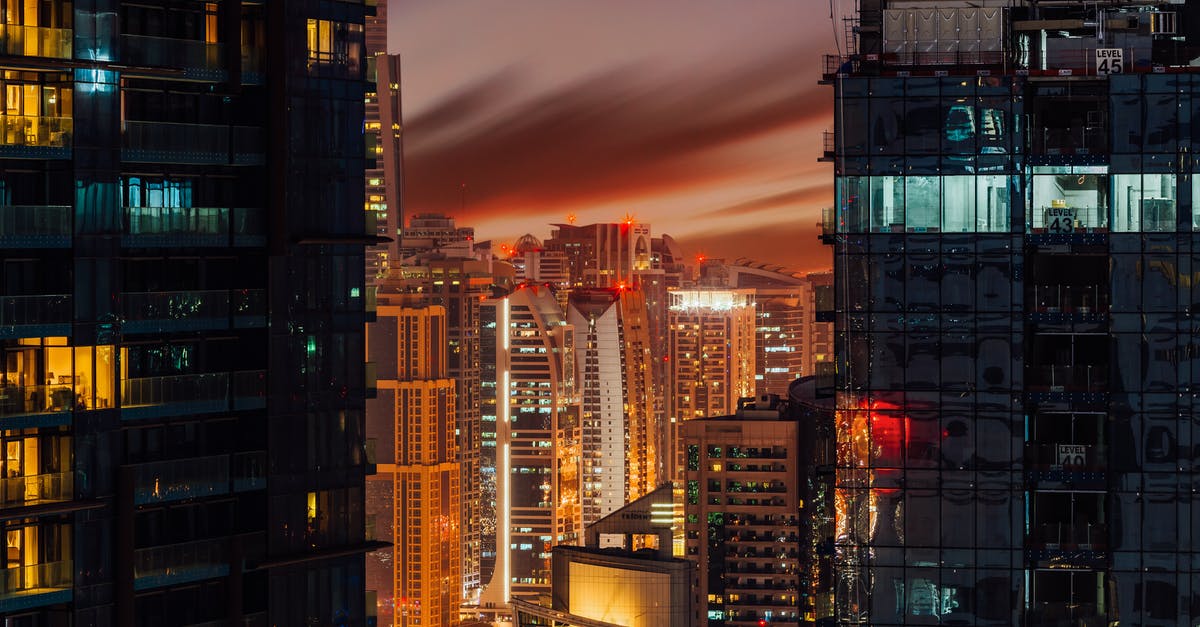 Stopping for more than some hours in Dubai - Lighted Buildings at Night Stopping for more than some hours in Dubai - Lighted Buildings at Night