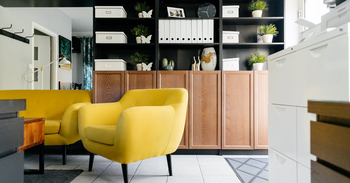 Storage of home SIM while abroad - Creative yellow armchairs placed near wooden coffee table in cozy living room with creative shelves decorative houseplants Storage of home SIM while abroad - Creative yellow armchairs placed near wooden coffee table in cozy living room with creative shelves decorative houseplants