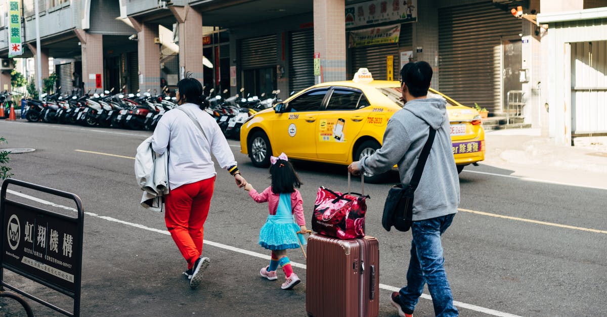 Storing Luggage in Taipei - A Family Walking in the Street Storing Luggage in Taipei - A Family Walking in the Street