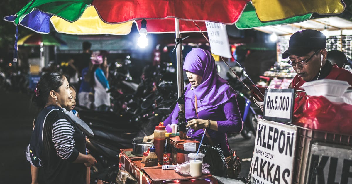 Street food spots in Hong Kong [closed] - Woman Wearing Purple Hijab Selling Food